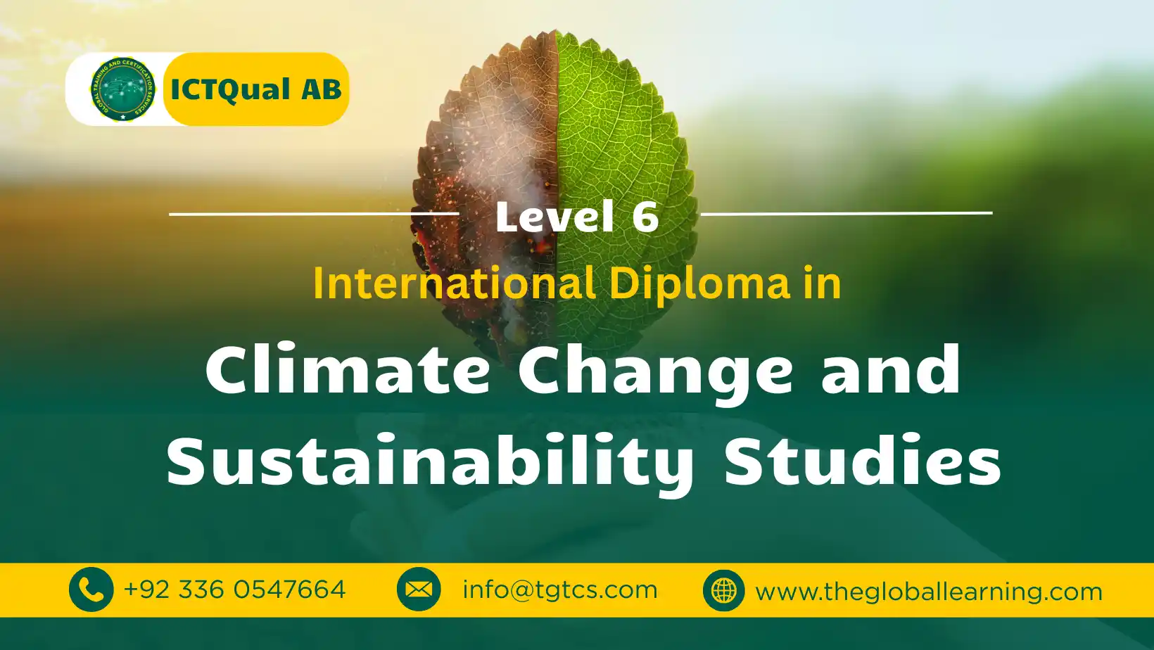 ICTQual AB Level 6 International Diploma in Climate Change and Sustainability Studies